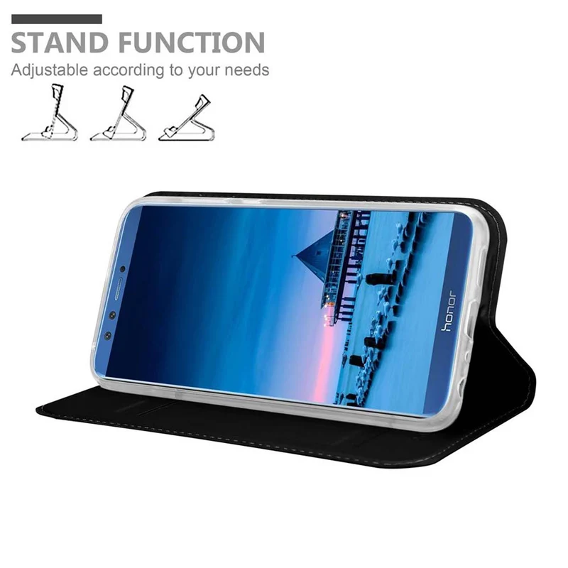 Cadorabo Hülle kompatibel mit Honor 9 LITE Schutzhülle mit Magnetverschluss, Standfunktion und Kartenfach