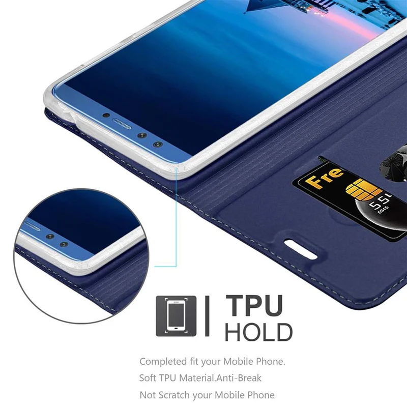Cadorabo Hülle kompatibel mit Honor 9 LITE Schutzhülle mit Magnetverschluss, Standfunktion und Kartenfach