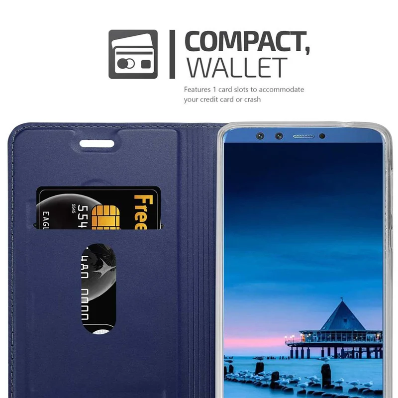 Cadorabo Hülle kompatibel mit Honor 9 LITE Schutzhülle mit Magnetverschluss, Standfunktion und Kartenfach
