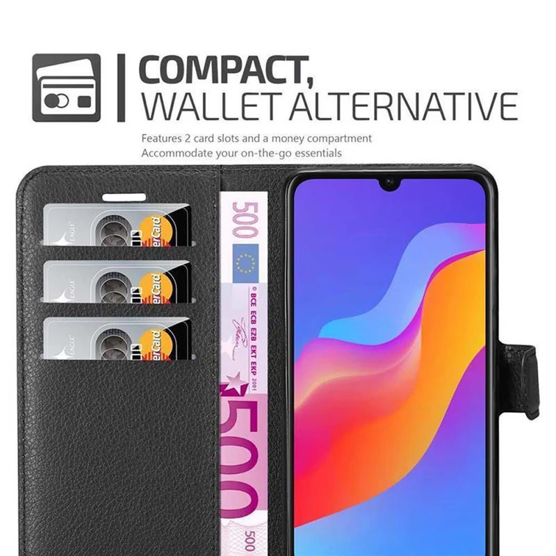 Cadorabo Hülle kompatibel mit Honor 8A Schutzhülle mit Magnetverschluss, Standfunktion und Kartenfach