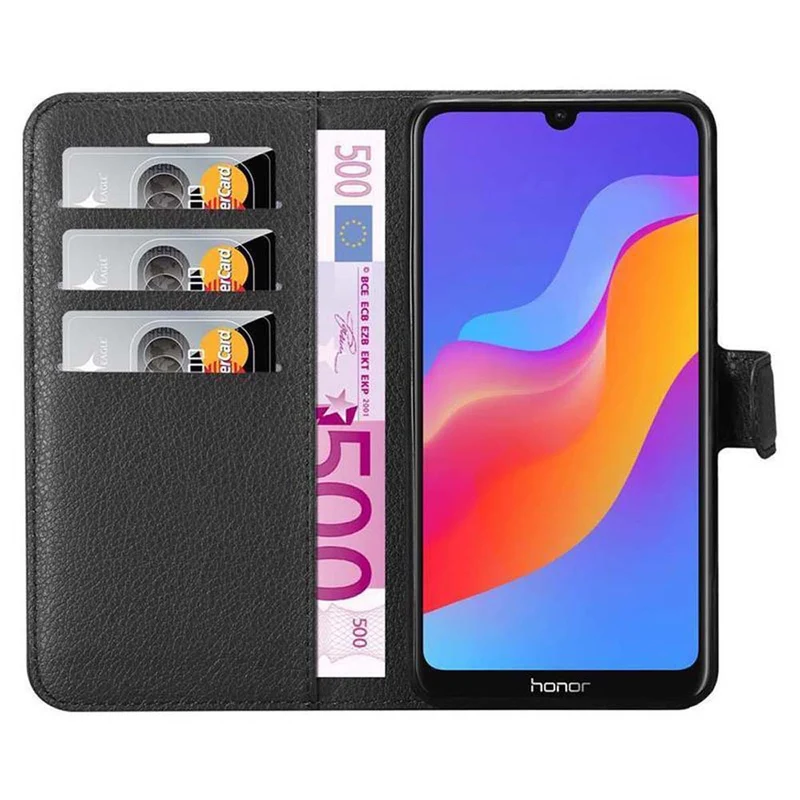 Cadorabo Hülle kompatibel mit Honor 8A Schutzhülle mit Magnetverschluss, Standfunktion und Kartenfach