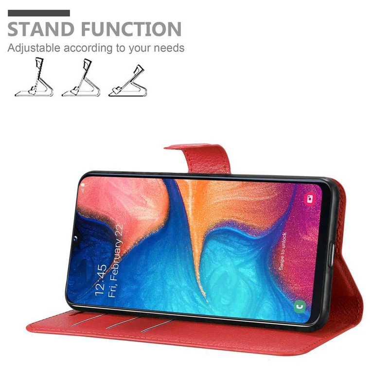 Cadorabo Hülle kompatibel mit Samsung Galaxy A10e / A20e Schutzhülle mit Magnetverschluss, Standfunktion und Kartenfach