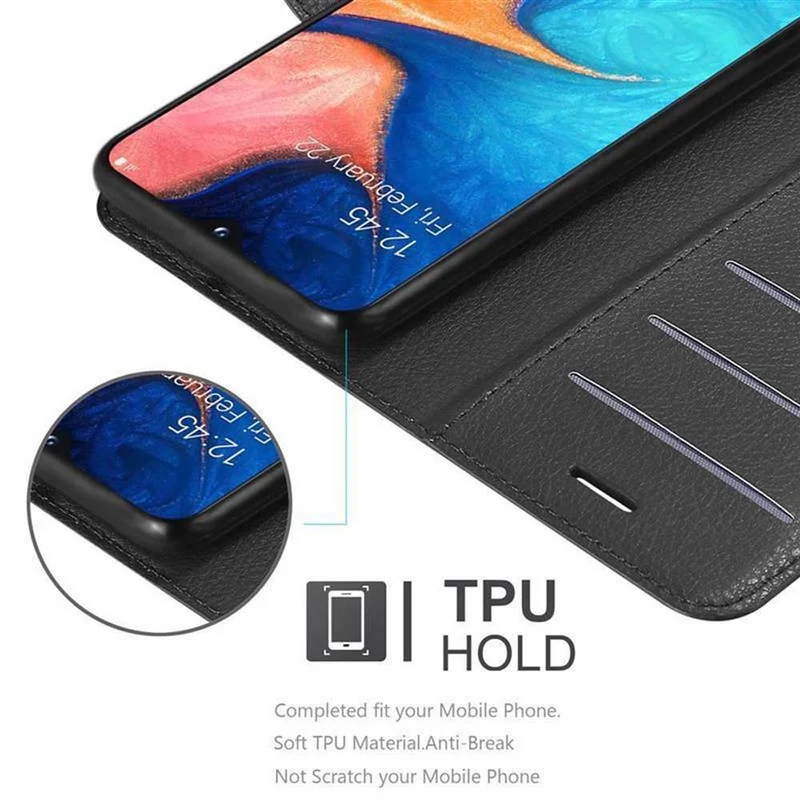 Cadorabo Hülle kompatibel mit Samsung Galaxy A10e / A20e Schutzhülle mit Magnetverschluss, Standfunktion und Kartenfach