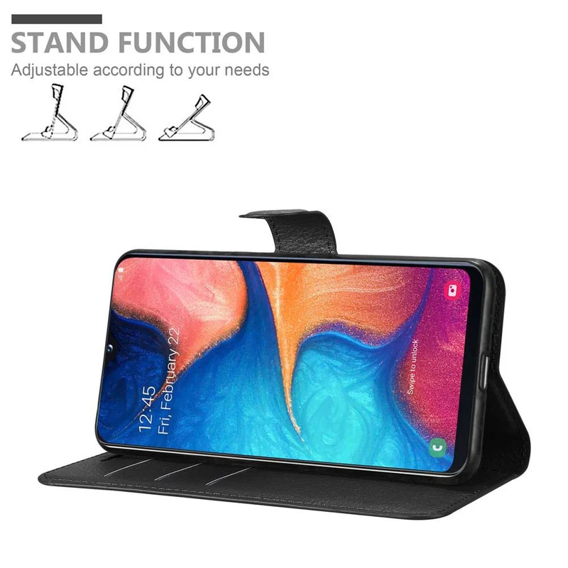 Cadorabo Hülle kompatibel mit Samsung Galaxy A10e / A20e Schutzhülle mit Magnetverschluss, Standfunktion und Kartenfach