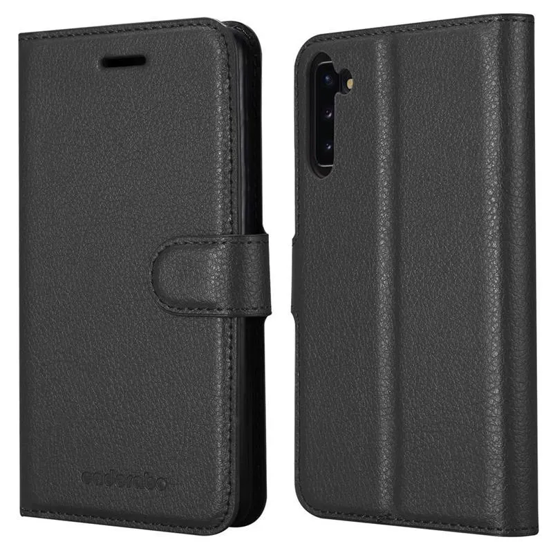 Cadorabo Hülle kompatibel mit Samsung Galaxy NOTE 10 Schutzhülle mit Magnetverschluss, Standfunktion und Kartenfach