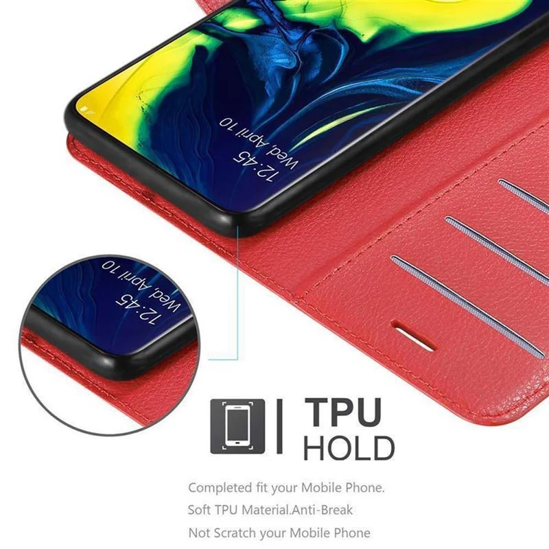 Cadorabo Hülle kompatibel mit Samsung Galaxy A80 / A90 4G Schutzhülle mit Magnetverschluss, Standfunktion und Kartenfach
