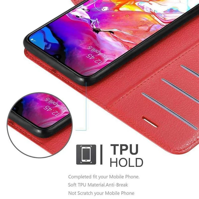 Cadorabo Hülle kompatibel mit Samsung Galaxy A70 / A70s Schutzhülle mit Magnetverschluss, Standfunktion und Kartenfach