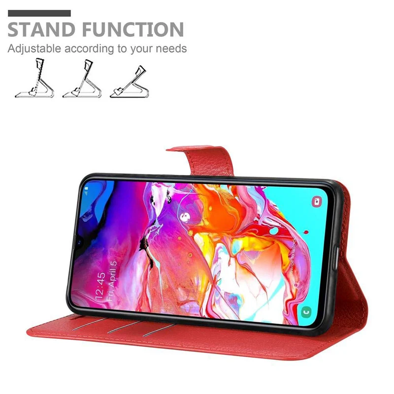 Cadorabo Hülle kompatibel mit Samsung Galaxy A70 / A70s Schutzhülle mit Magnetverschluss, Standfunktion und Kartenfach