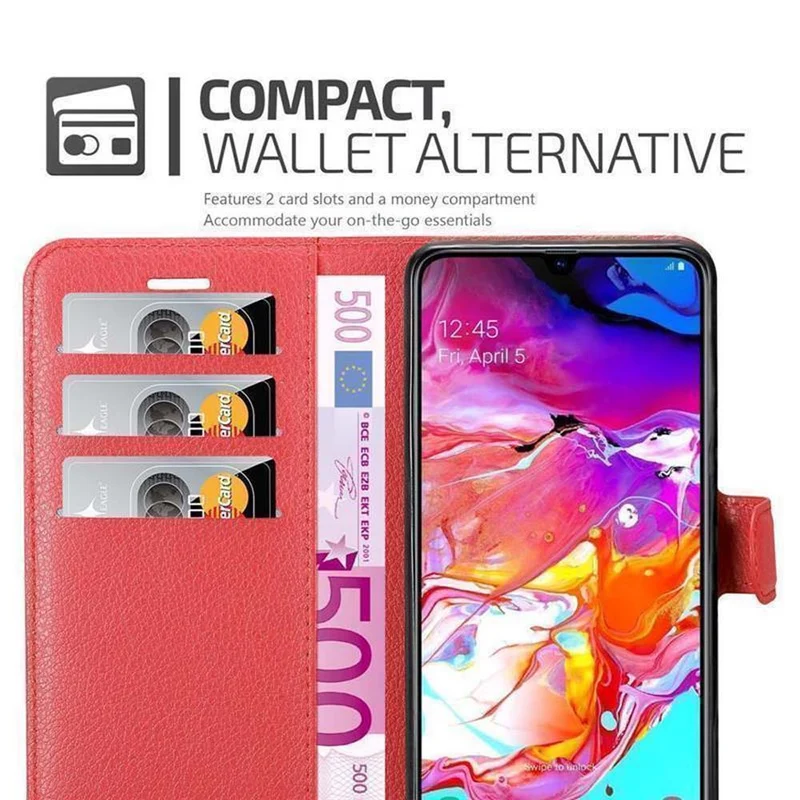 Cadorabo Hülle kompatibel mit Samsung Galaxy A70 / A70s Schutzhülle mit Magnetverschluss, Standfunktion und Kartenfach