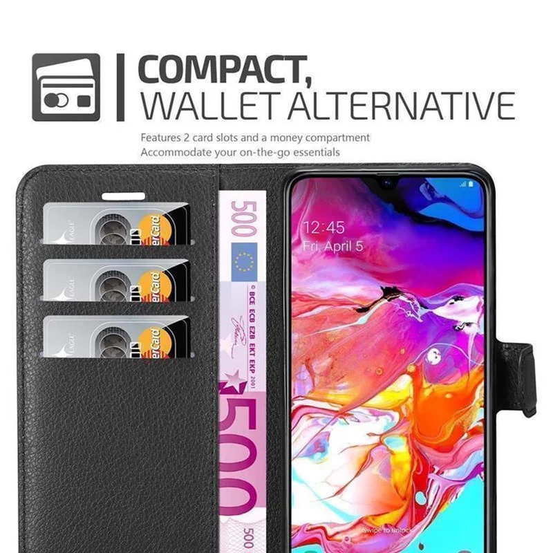 Cadorabo Hülle kompatibel mit Samsung Galaxy A70 / A70s Schutzhülle mit Magnetverschluss, Standfunktion und Kartenfach