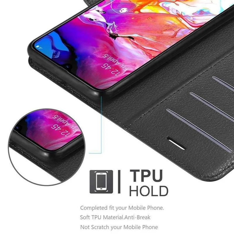 Cadorabo Hülle kompatibel mit Samsung Galaxy A70 / A70s Schutzhülle mit Magnetverschluss, Standfunktion und Kartenfach
