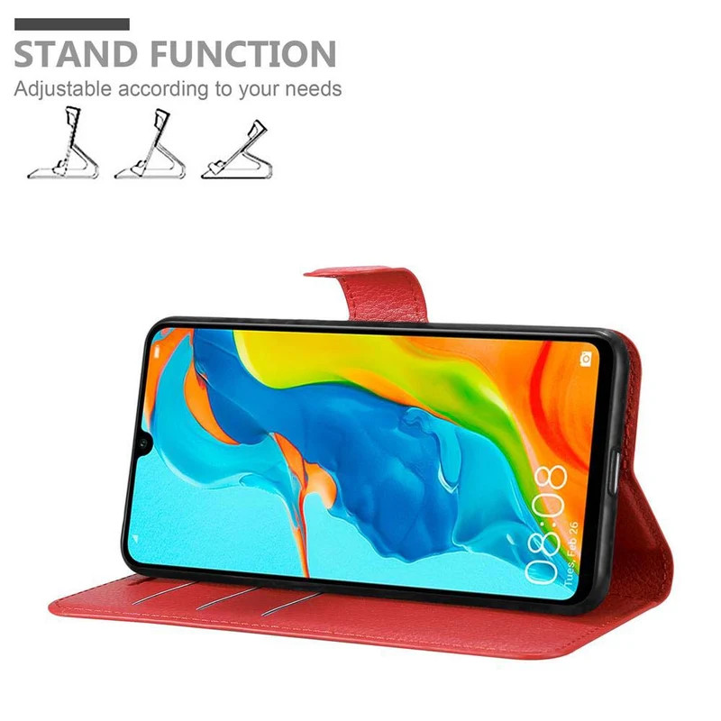 Cadorabo Hülle kompatibel mit Huawei P30 LITE Schutzhülle mit Magnetverschluss, Standfunktion und Kartenfach