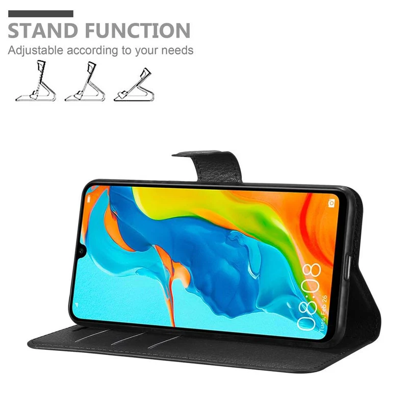 Cadorabo Hülle kompatibel mit Huawei P30 LITE Schutzhülle mit Magnetverschluss, Standfunktion und Kartenfach