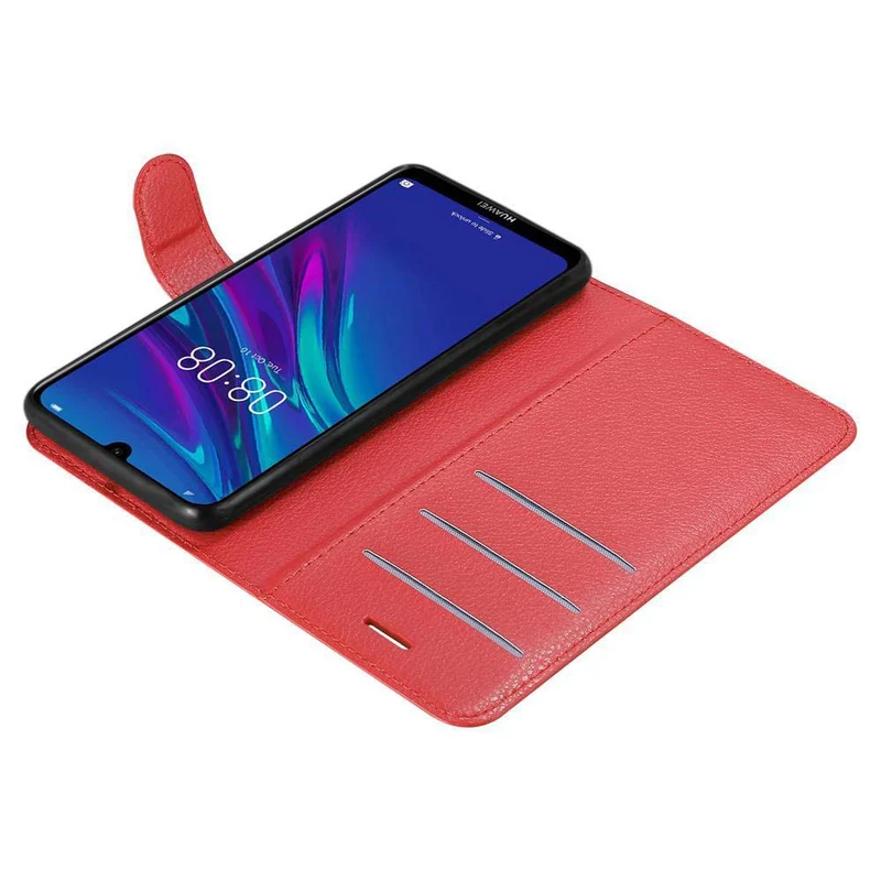 Cadorabo Hülle kompatibel mit Huawei Y6 2019 Schutzhülle mit Magnetverschluss, Standfunktion und Kartenfach
