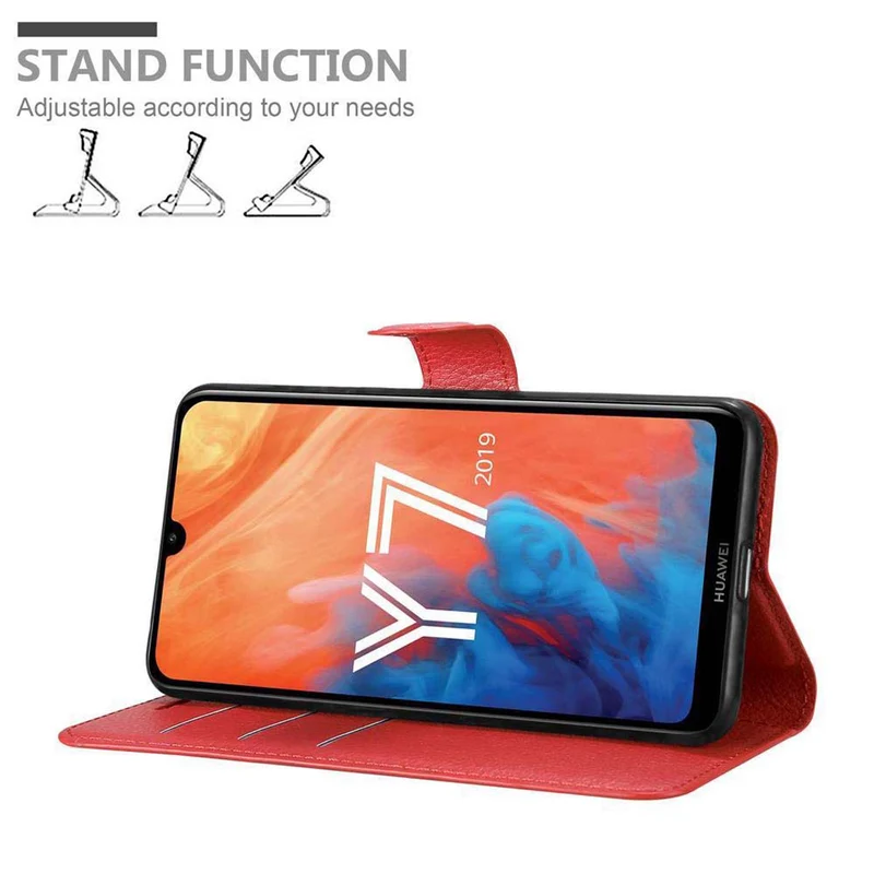 Cadorabo Hülle kompatibel mit Huawei Y7 2019 / Y7 PRIME 2019 Schutzhülle mit Magnetverschluss, Standfunktion und Kartenfach