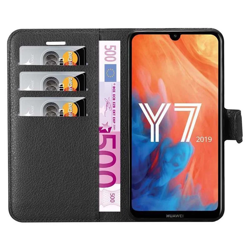 Cadorabo Hülle kompatibel mit Huawei Y7 2019 / Y7 PRIME 2019 Schutzhülle mit Magnetverschluss, Standfunktion und Kartenfach