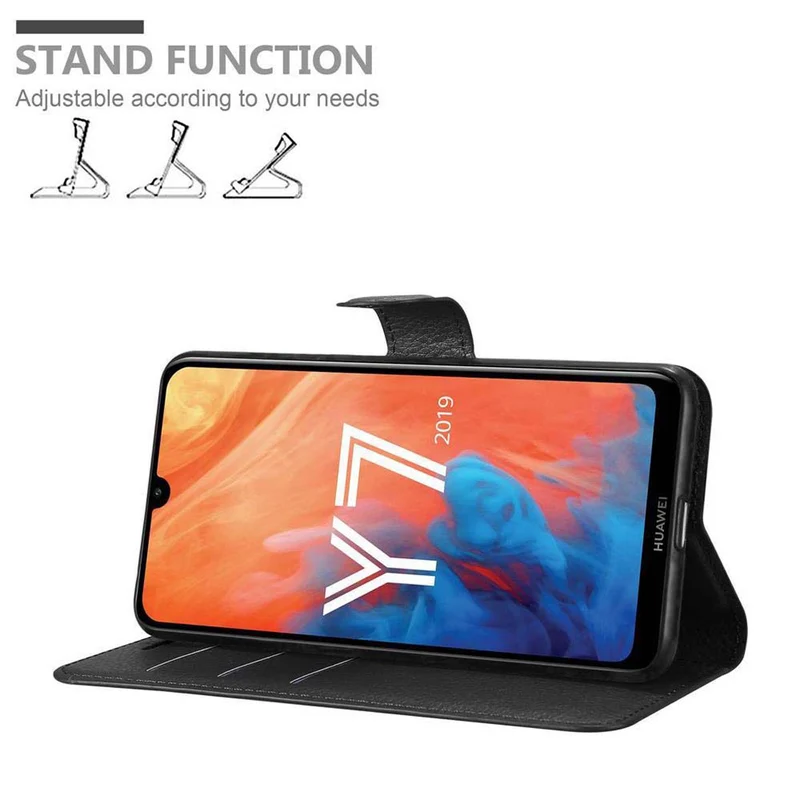 Cadorabo Hülle kompatibel mit Huawei Y7 2019 / Y7 PRIME 2019 Schutzhülle mit Magnetverschluss, Standfunktion und Kartenfach