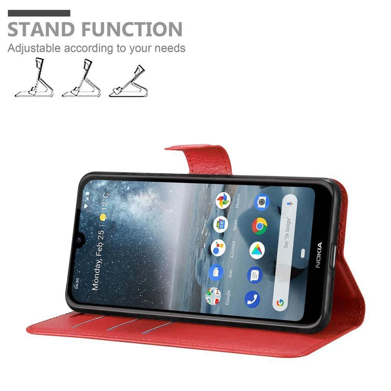Cadorabo Hülle kompatibel mit Nokia 4,2 Schutzhülle mit Magnetverschluss, Standfunktion und Kartenfach