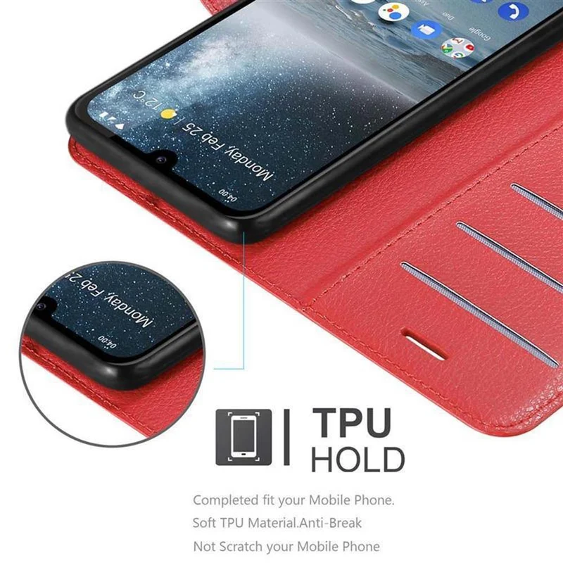 Cadorabo Hülle kompatibel mit Nokia 4,2 Schutzhülle mit Magnetverschluss, Standfunktion und Kartenfach