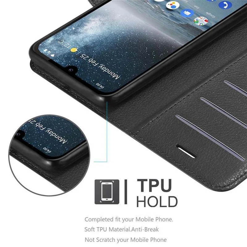 Cadorabo Hülle kompatibel mit Nokia 4,2 Schutzhülle mit Magnetverschluss, Standfunktion und Kartenfach