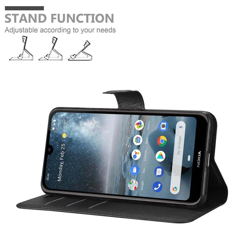Cadorabo Hülle kompatibel mit Nokia 4,2 Schutzhülle mit Magnetverschluss, Standfunktion und Kartenfach