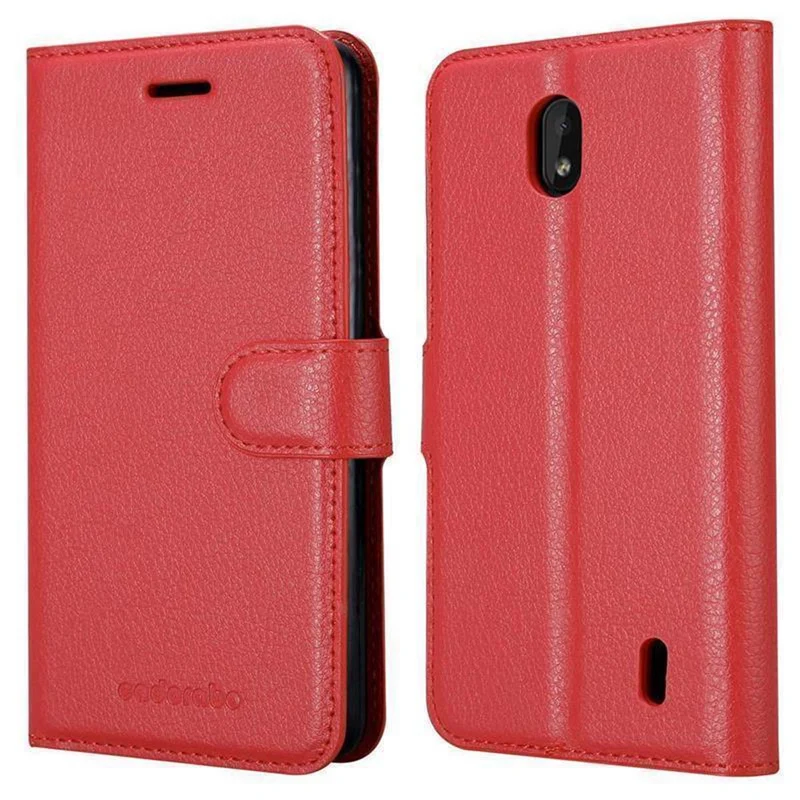Cadorabo Hülle kompatibel mit Nokia 1 PLUS Schutzhülle mit Magnetverschluss, Standfunktion und Kartenfach