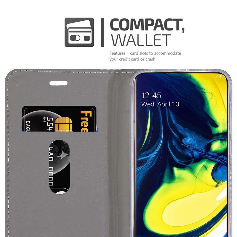 Cadorabo Hülle kompatibel mit Samsung Galaxy A80 / A90 4G Schutzhülle mit Magnetverschluss, Standfunktion und Kartenfach