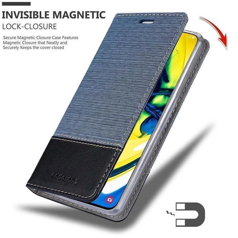 Cadorabo Hülle kompatibel mit Samsung Galaxy A80 / A90 4G Schutzhülle mit Magnetverschluss, Standfunktion und Kartenfach