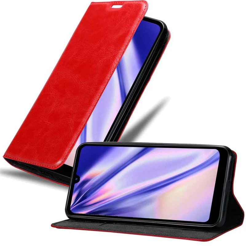 Cadorabo Hülle kompatibel mit LG Q60 Schutzhülle mit Magnetverschluss, Standfunktion und Kartenfach