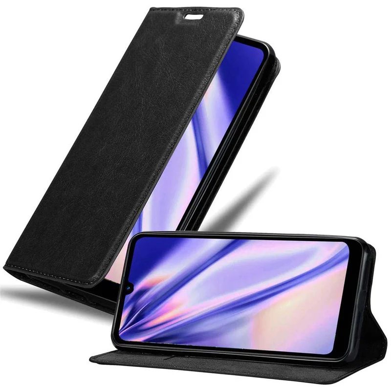 Cadorabo Hülle kompatibel mit LG Q60 Schutzhülle mit Magnetverschluss, Standfunktion und Kartenfach