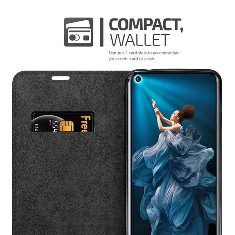 Cadorabo Hülle kompatibel mit Honor 20 / 20S / Huawei NOVA 5T Schutzhülle mit Magnetverschluss, Standfunktion und Kartenfach