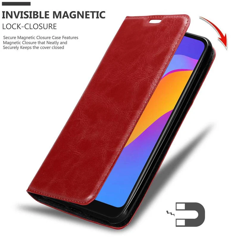 Cadorabo Hülle kompatibel mit Honor 8A Schutzhülle mit Magnetverschluss, Standfunktion und Kartenfach