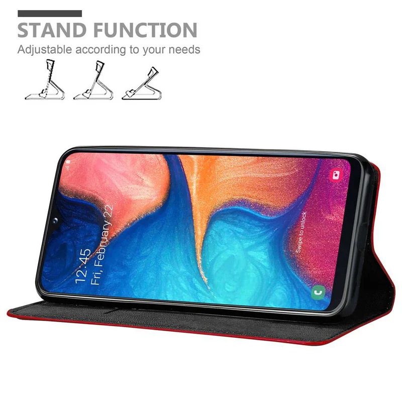Cadorabo Hülle kompatibel mit Samsung Galaxy A10e / A20e Schutzhülle mit Magnetverschluss, Standfunktion und Kartenfach
