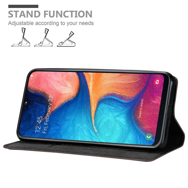 Cadorabo Hülle kompatibel mit Samsung Galaxy A10e / A20e Schutzhülle mit Magnetverschluss, Standfunktion und Kartenfach