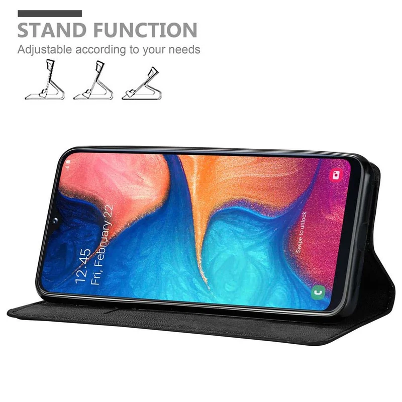 Cadorabo Hülle kompatibel mit Samsung Galaxy A10e / A20e Schutzhülle mit Magnetverschluss, Standfunktion und Kartenfach