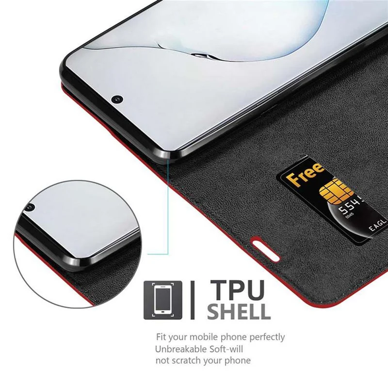 Cadorabo Hülle kompatibel mit Samsung Galaxy NOTE 10 Schutzhülle mit Magnetverschluss, Standfunktion und Kartenfach
