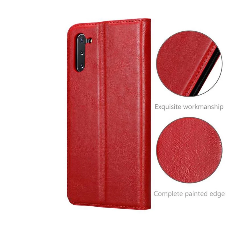 Cadorabo Hülle kompatibel mit Samsung Galaxy NOTE 10 Schutzhülle mit Magnetverschluss, Standfunktion und Kartenfach