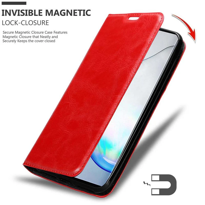 Cadorabo Hülle kompatibel mit Samsung Galaxy NOTE 10 Schutzhülle mit Magnetverschluss, Standfunktion und Kartenfach