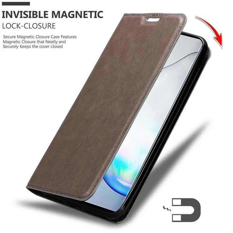 Cadorabo Hülle kompatibel mit Samsung Galaxy NOTE 10 Schutzhülle mit Magnetverschluss, Standfunktion und Kartenfach