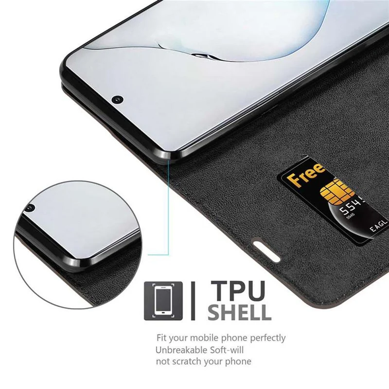Cadorabo Hülle kompatibel mit Samsung Galaxy NOTE 10 Schutzhülle mit Magnetverschluss, Standfunktion und Kartenfach