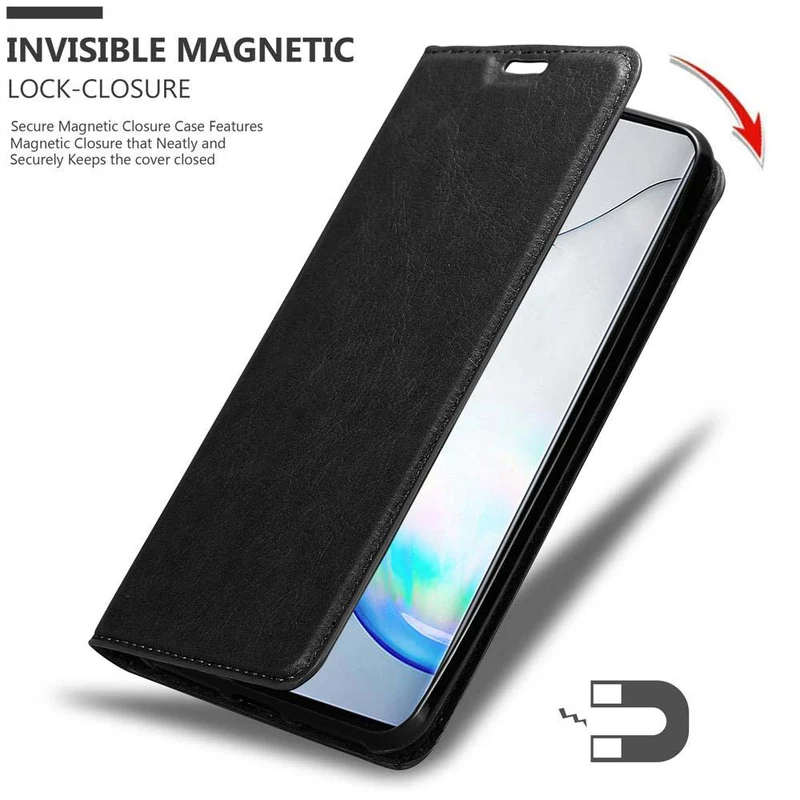 Cadorabo Hülle kompatibel mit Samsung Galaxy NOTE 10 Schutzhülle mit Magnetverschluss, Standfunktion und Kartenfach