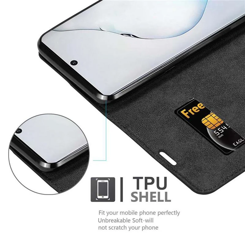 Cadorabo Hülle kompatibel mit Samsung Galaxy NOTE 10 Schutzhülle mit Magnetverschluss, Standfunktion und Kartenfach