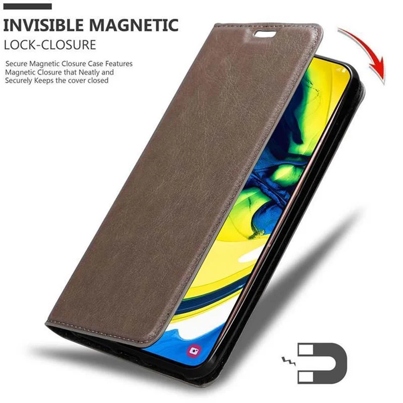 Cadorabo Hülle kompatibel mit Samsung Galaxy A80 / A90 4G Schutzhülle mit Magnetverschluss, Standfunktion und Kartenfach