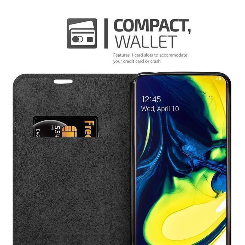 Cadorabo Hülle kompatibel mit Samsung Galaxy A80 / A90 4G Schutzhülle mit Magnetverschluss, Standfunktion und Kartenfach