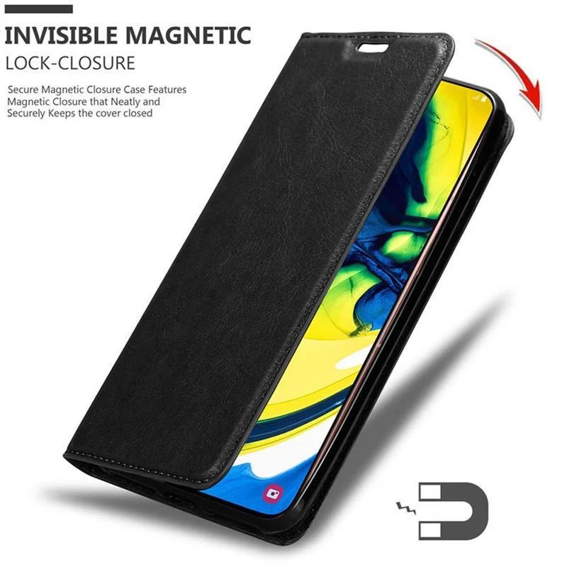 Cadorabo Hülle kompatibel mit Samsung Galaxy A80 / A90 4G Schutzhülle mit Magnetverschluss, Standfunktion und Kartenfach