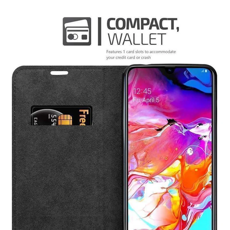 Cadorabo Hülle kompatibel mit Samsung Galaxy A70 / A70s Schutzhülle mit Magnetverschluss, Standfunktion und Kartenfach