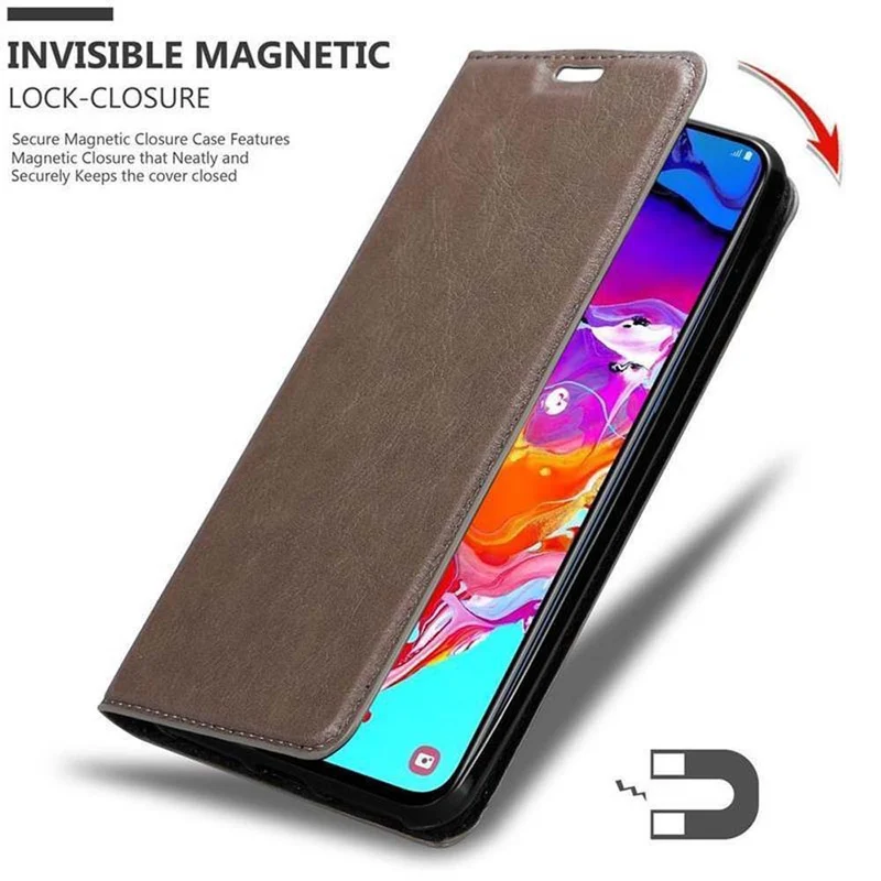 Cadorabo Hülle kompatibel mit Samsung Galaxy A70 / A70s Schutzhülle mit Magnetverschluss, Standfunktion und Kartenfach