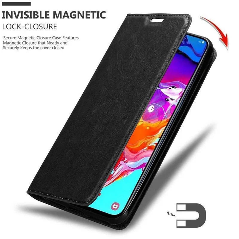 Cadorabo Hülle kompatibel mit Samsung Galaxy A70 / A70s Schutzhülle mit Magnetverschluss, Standfunktion und Kartenfach