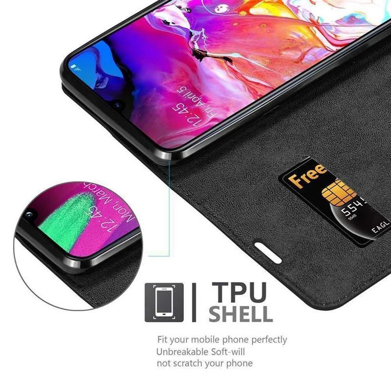 Cadorabo Hülle kompatibel mit Samsung Galaxy A70 / A70s Schutzhülle mit Magnetverschluss, Standfunktion und Kartenfach