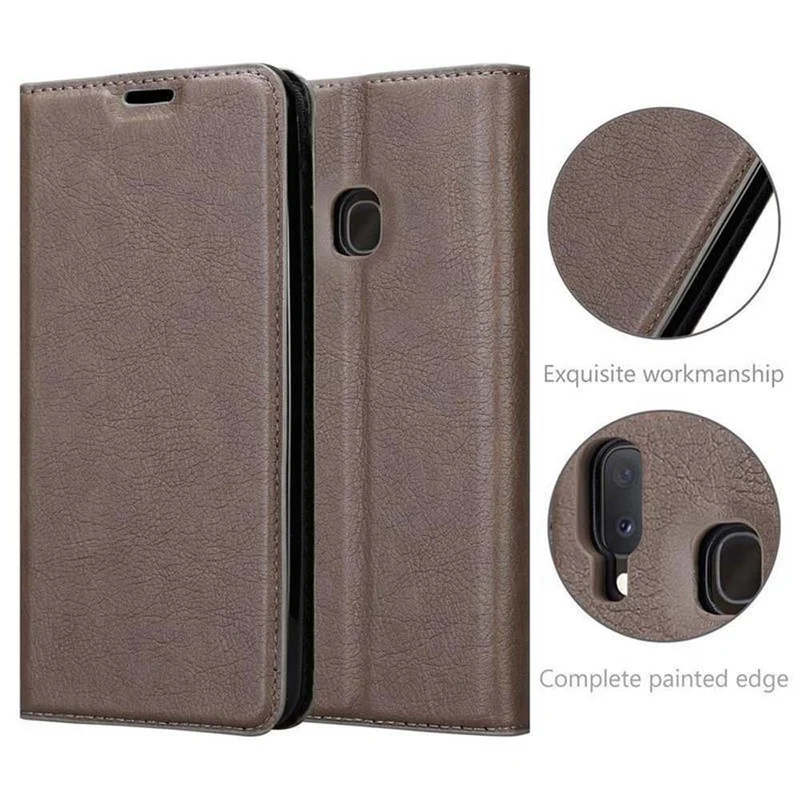 Cadorabo Hülle kompatibel mit Samsung Galaxy A40 Schutzhülle mit Magnetverschluss, Standfunktion und Kartenfach